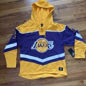 Mens Los Angeles Lakers NBA Basketball Hockey Jersey Pullover Hoodie Sweater L